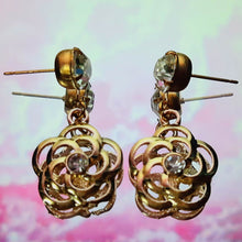 Load image into Gallery viewer, Rose Diamanté Earrings
